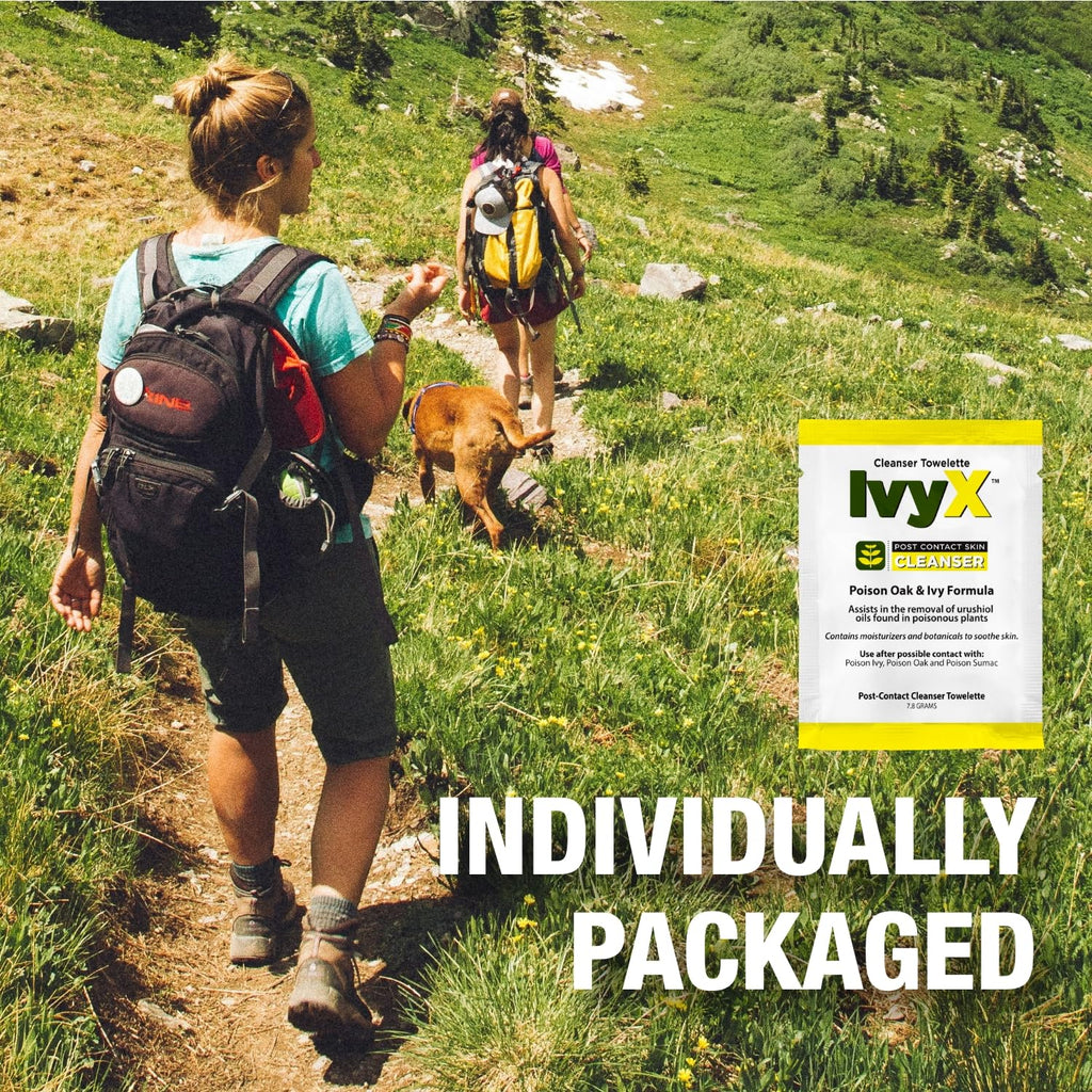 CoreTex Ivy X Post-Contact Poison Ivy Wipes - Pack of 100 Single-Use Treatment Wipes to Assist in Removal of Rashes - Also Works