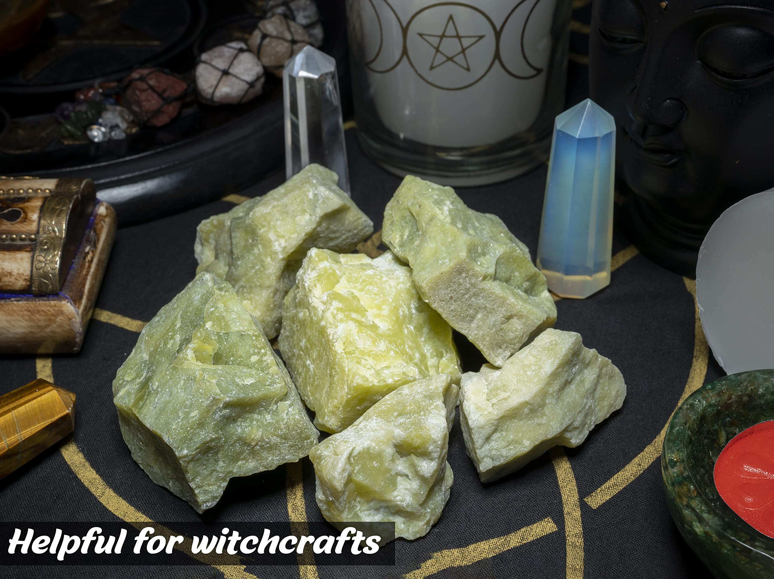 Crocon 1LB Serpentine Rough Bulk Natural Stone Raw Gemstone Tumbling Cabbing Polishing Gem Mining Chakra Balancing Reiki Healing