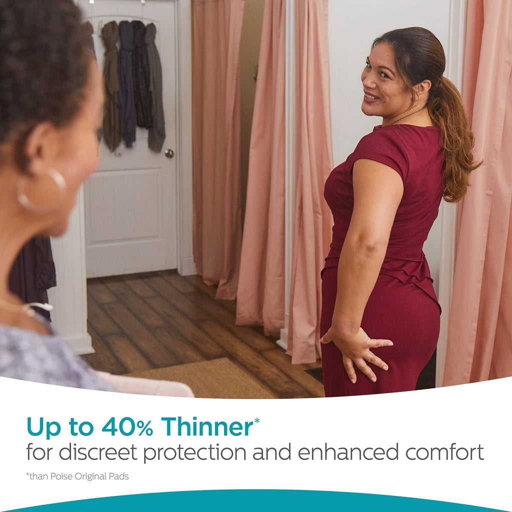 Poise Ultra Thin Incontinence Pads, Light Absorbency, Regular Length, 30 Count (Pack of 4) (Packaging May Vary)