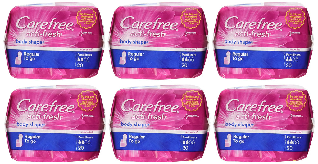 Carefree Carefree Body STape Regular Unscented, 20 Count (Pack of 6)