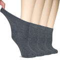 Hugh Ugoli Women Diabetic Ankle Socks, Super Soft & Thin Bamboo Socks, Wide & Loose, Non-Binding Top & Seamless Toe, 4 Pairs, Me