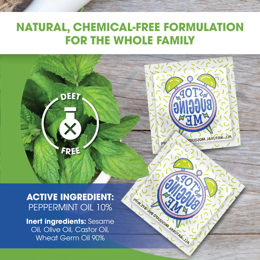 LA Fresh DEET Free Mosquito Repellent Wipes - Long Lasting Bug Repellent Wipes, Travel Insect Repellant - Pack of 50 Natural Ins