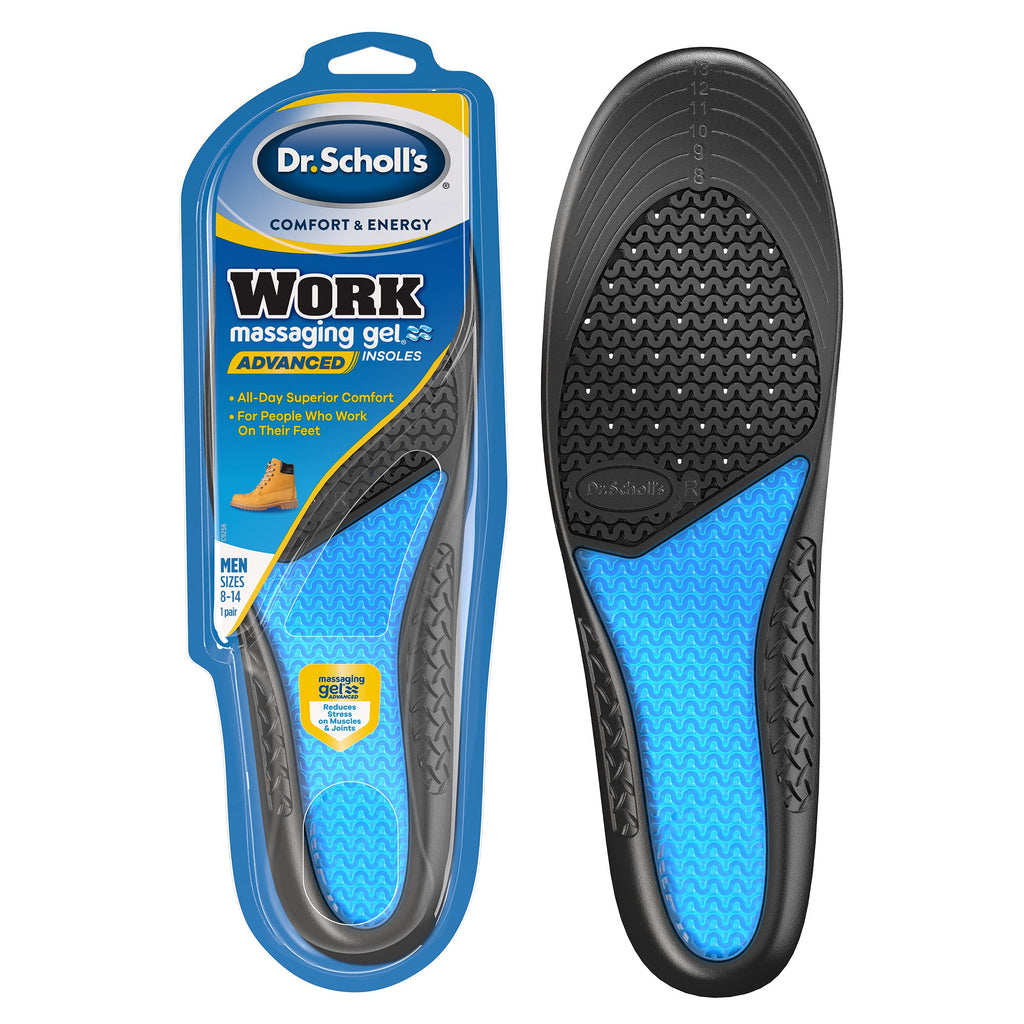 Dr. Scholl s Work Massaging Gel, Advanced Insoles for Shoe Inserts, Standart, for Men, 1 Pair (Pack of 12)
