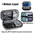 CURMIO Insulated Insulin Cooler Travel Case, Double Layer Diabetic Supplies Storage Bag with Detachable Pouches for Diabetic Med