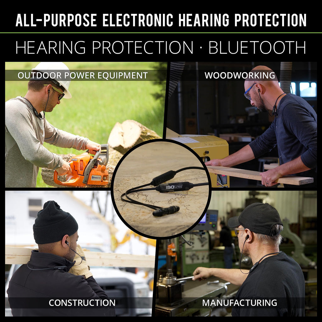 ISOtunes Xtra 2.0 Earplug Earbuds: OSHA Compliant Bluetooth Hearing Protection, 27 dB NRR Sound Isolation, 85 dB Volume Limit, U