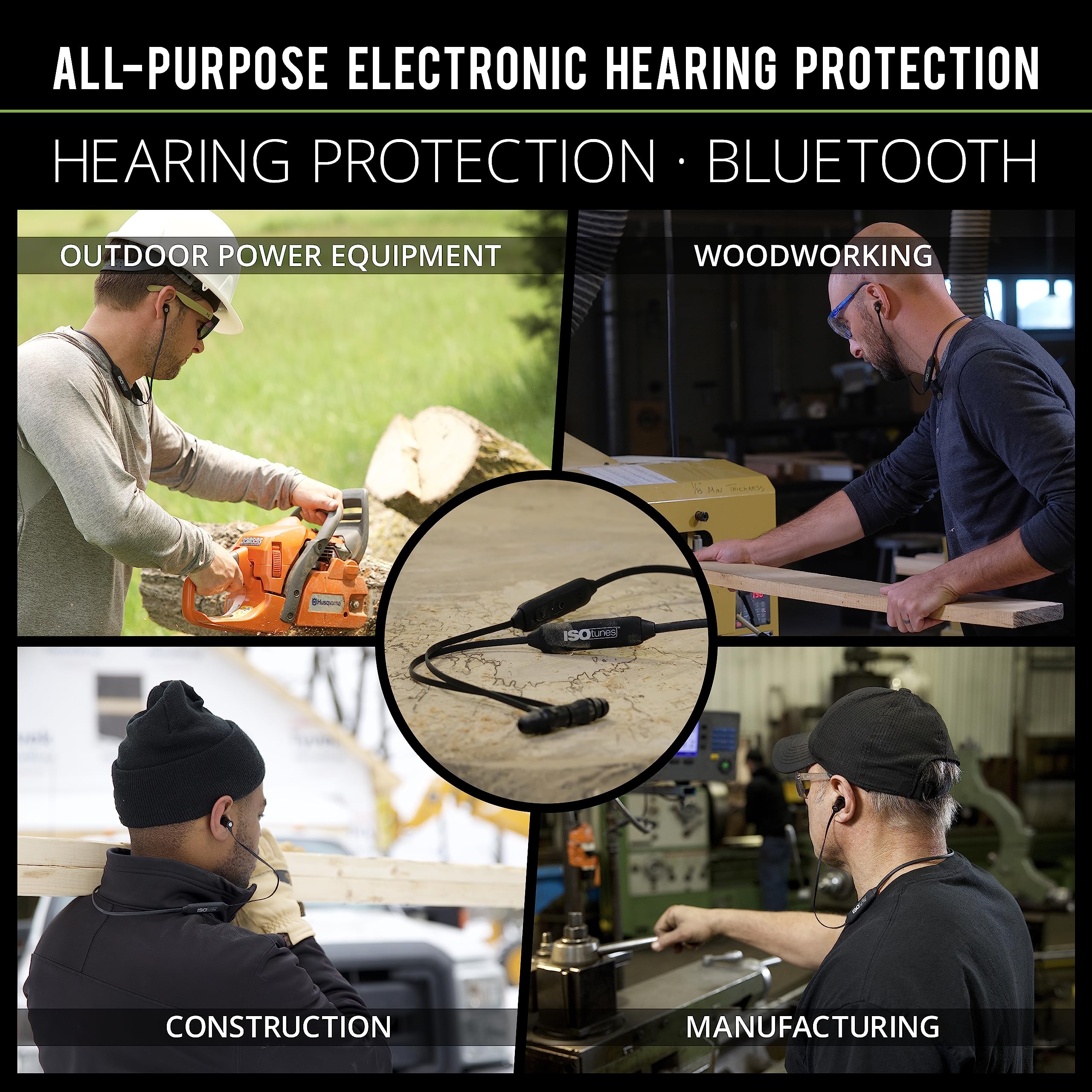 ISOtunes Xtra 2.0 Earplug Earbuds: OSHA Compliant Bluetooth Hearing Protection, 27 dB NRR Sound Isolation, 85 dB Volume Limit, U