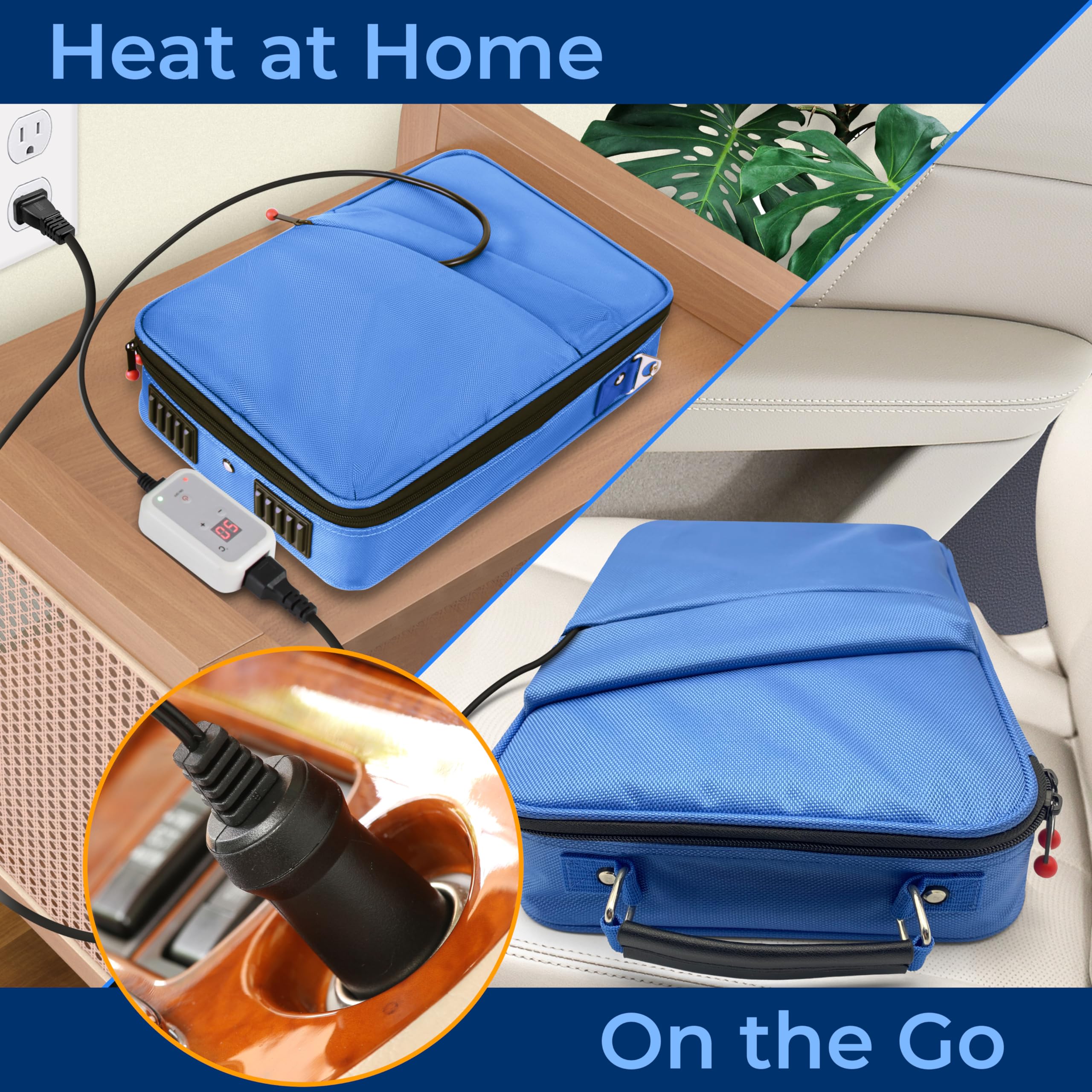 Portable Massage Stone Warmer Set - Electric Spa Hot Stones Massager and Heater Kit with 6 Large and 6 Small Round Shaped Basalt