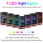 Essential Oils Diffuser,Aromatherapy Diffuser,Birthday Gifts for Women Mom Grandma,Metal Cool Mist Humidifier with 7 Colors Ligh
