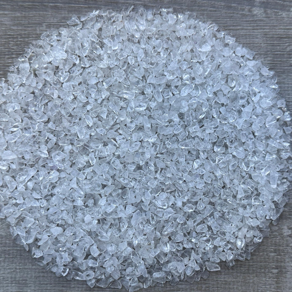 GAF TREASURES 2 oz Lot Citrine Semi Tumbled Gemstone Chips, Crushed Mini Crystals, Undrilled Crystal Chips (Clear Quartz)