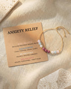 HGDEER Anxiety Relief Items Crystals Beaded Bracelets for Women, Stress Healing Moonstone Rose Quartz Stone Mental Health Gifts