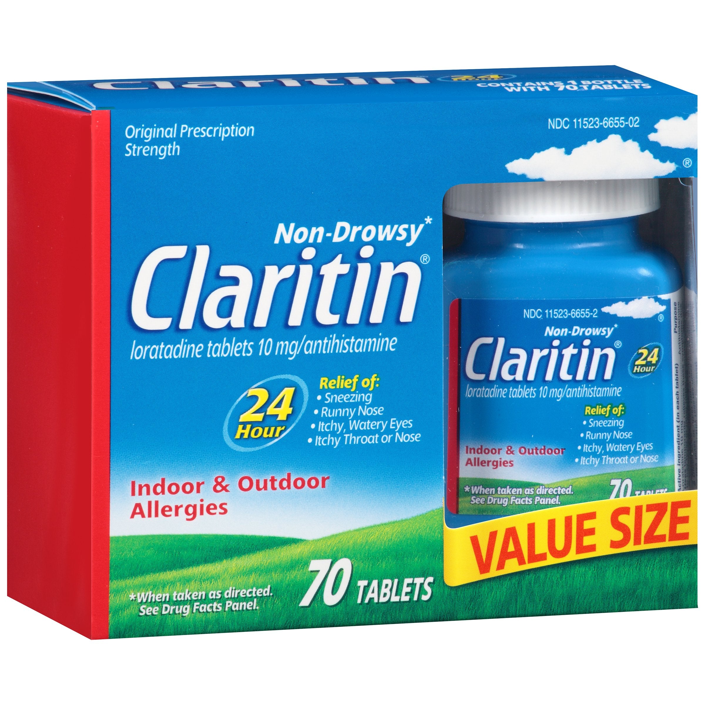 In Each Tablet: Active Ingredients: Loratadine (10 mg), Antihistamine. Inactive Ingredients: Lactose Monohydrate, Magnesium Stea