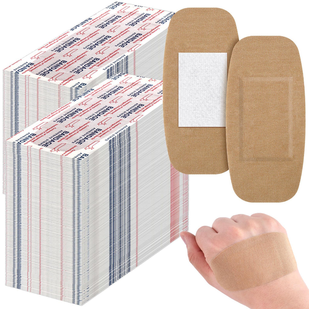 Sinmoe 800 Pcs Large Bandages Bulk Big Flexible Adhesive Wound Care Fabric Bandages for Care and Protect Wounds, 2 x 4 Inch