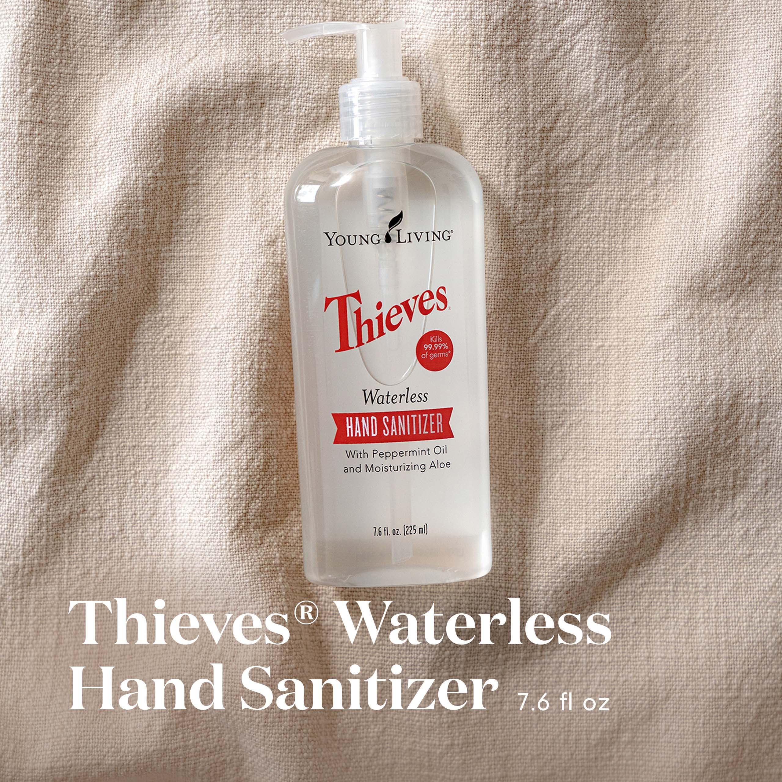 Young Living Thieves Hand Sanitizer - Essential Oil-Infused, Plant-Based, Quick-Drying, 7.6 fl oz