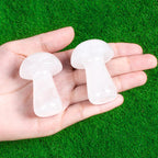 ZHIYUXI Clear Quartz Crystal Mushroom Figurines Healing Stones Mini Mushroom Ornaments White Gemstones Protection Crystals Mushr