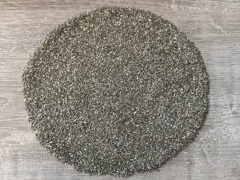 GAF TREASURES 2 oz Lot Natural Semi Tumbled Gemstone Chips, Crushed Mini Crystals, Undrilled Crystal Chips (Pyrite Sand)
