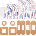 400 Pcs Flexible Fabric Adhesive Bandages Bulk Assorted Breathable Bandages for Finger Wound Family First Aid Skin Wrap(4 Styles