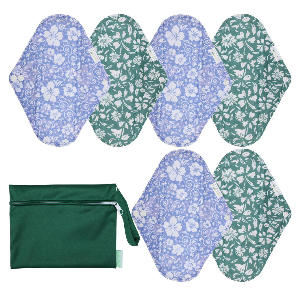 wegreeco Reusable Menstrual Pads - Reusable Sanitary Pads | Reusable Panty Liners | Soft Cloth Menstrual Pads - 6 Pack, 1 Cloth 