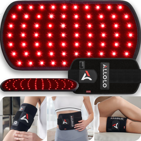 ALLOLO Red Light Therapy for Body, 3-in-1 LED Bead Red Light Therapy Belt with Timer Remote Control, 12.6''*6.3'' 660nm&850nm In