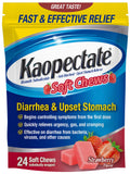 Kaopectate Strawberry Soft Chews 24 Count - Diarrhea Medication for Adults with Bismuth Subsalicylate, Anti-Diarrhea Medicine fo