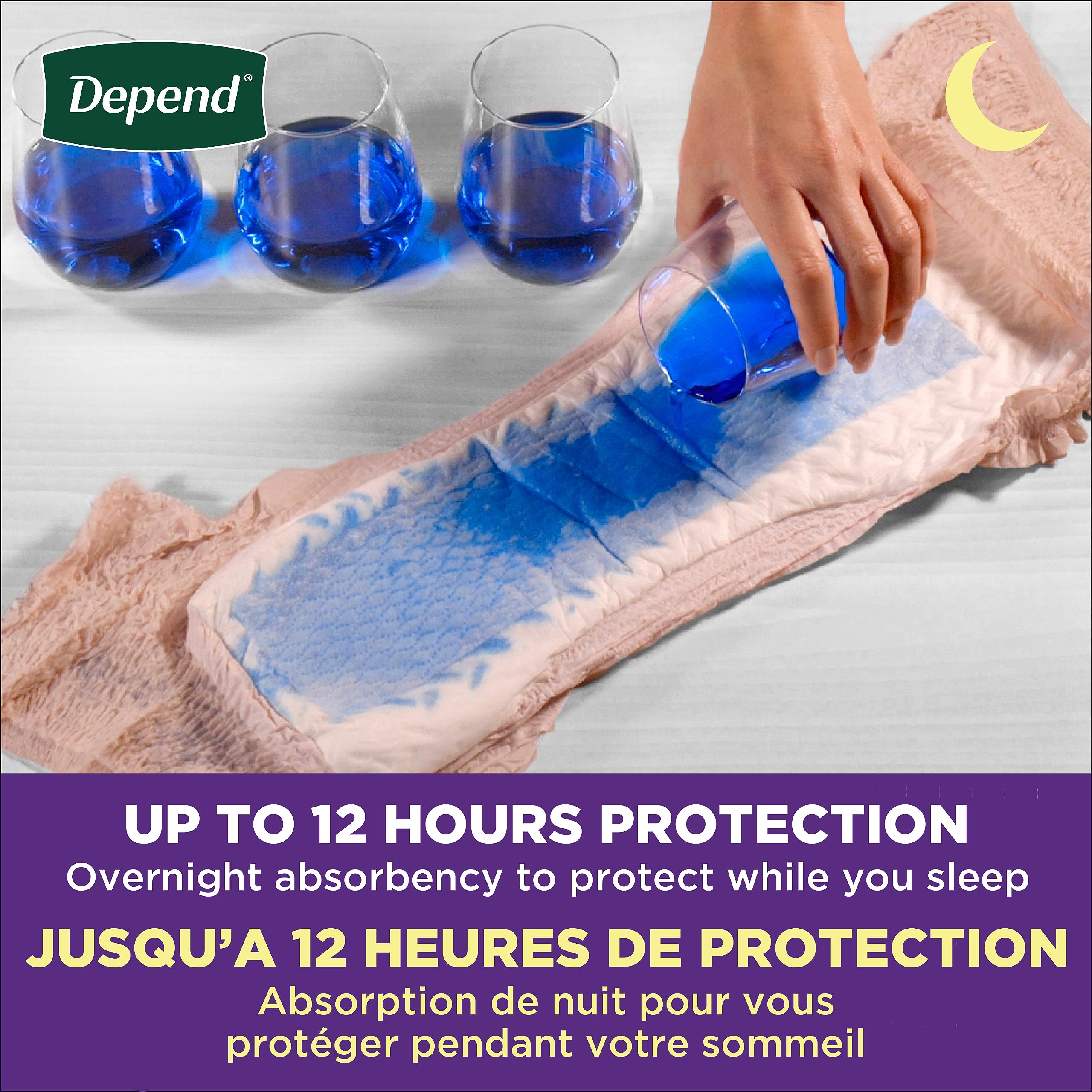 Depend Night Defense Adult Incontinence Underwear for Women, Disposable, Overnight, Extra-Large, Blush, 26 Count (2 Packs of 13)