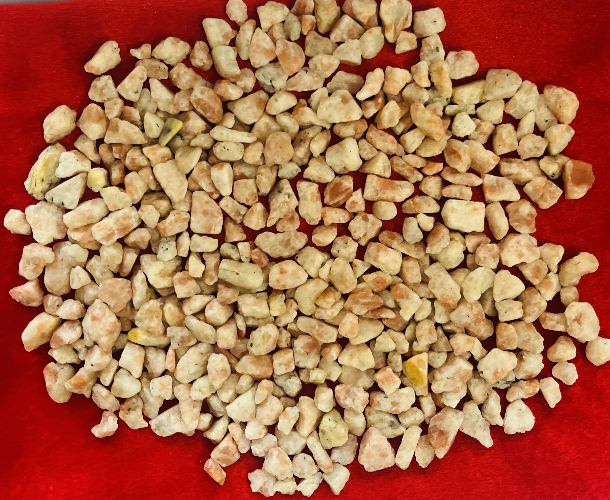 Indian Consigners Natural Crushed Polished Tumbled Gem Stone Chips, Decoration & Healing Crystals (Sun Stone)