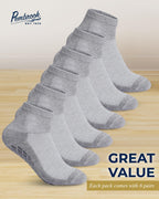 Pembrook Diabetic Ankle Socks for Men & Women with Grips | 6 Pairs Quarter Length Wide Non Binding Diabetic Socks for Men Non Sl