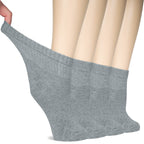 Hugh Ugoli Women Diabetic Ankle Socks, Super Soft & Thin Bamboo Socks, Wide & Loose, Non-Binding Top & Seamless Toe, 4 Pairs, Li