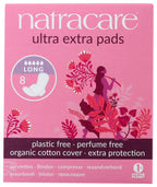 Natracare Ultra Extra Pads with Wings, Long, Individually Wrapped, Made with Certified Organic Cotton, Ecologically Certified Ce