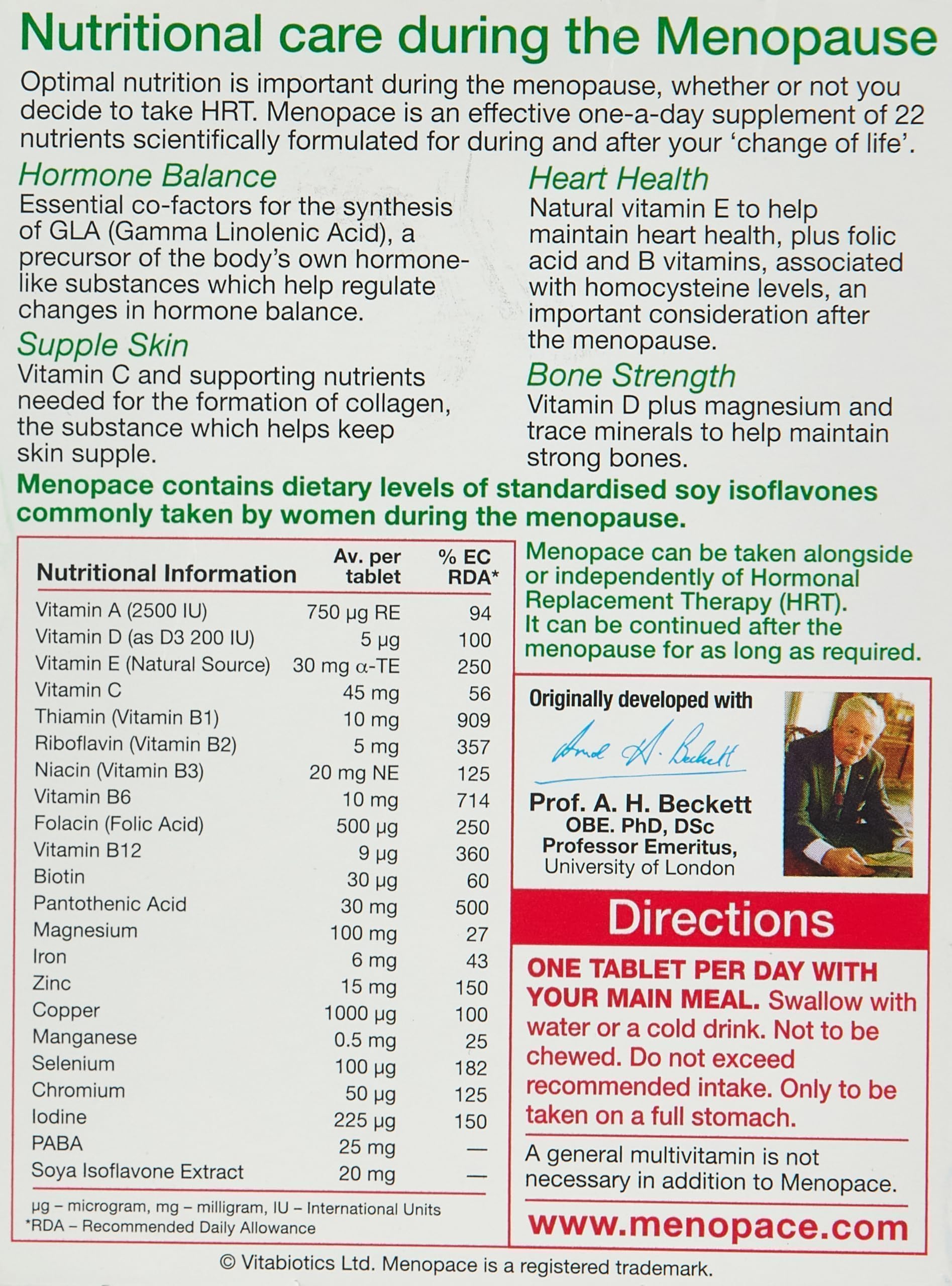 Menopace Vitabiotics - 30 Tablets
