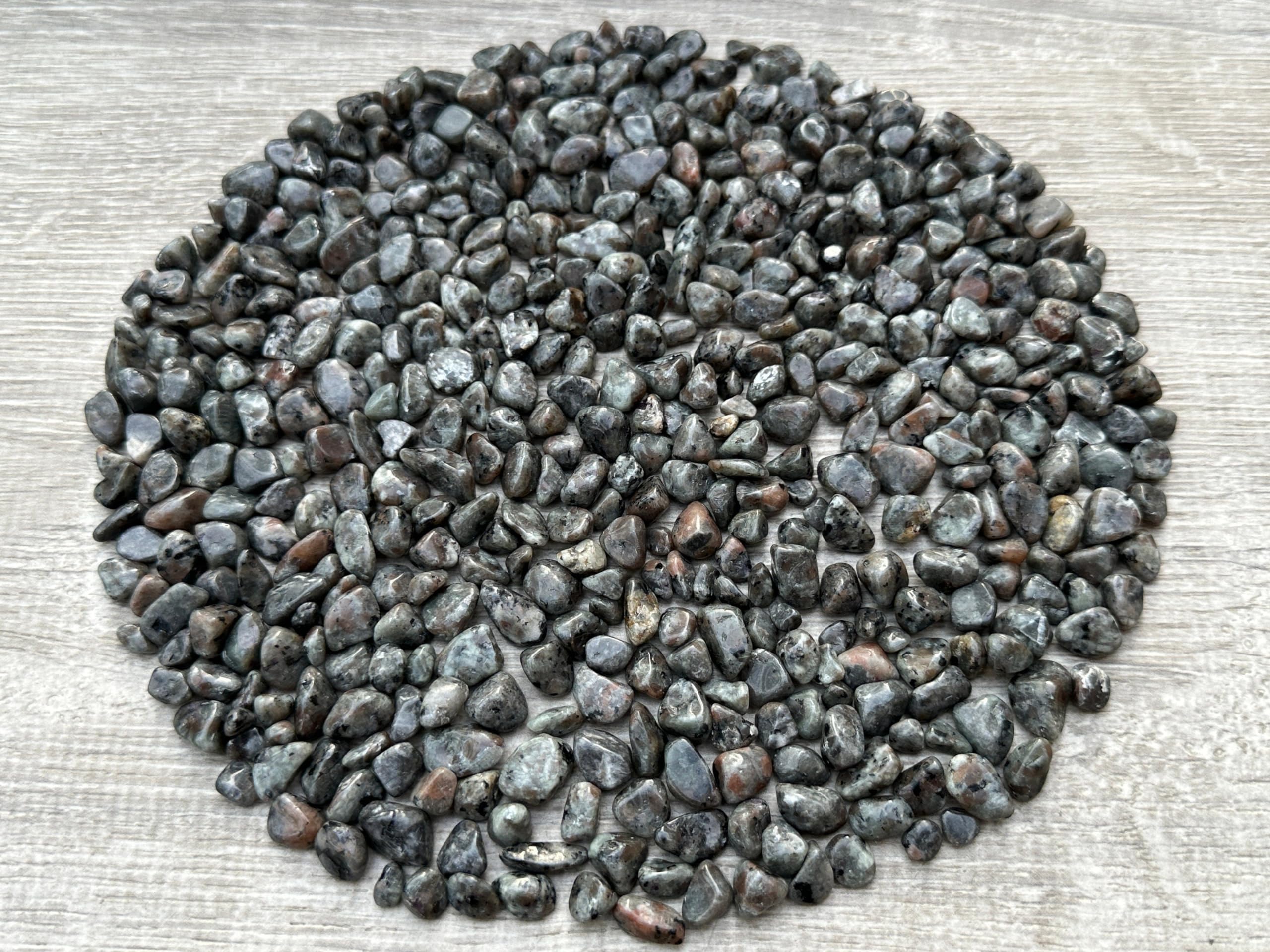 GAF TREASURES 2 oz Lot Natural Semi Tumbled Gemstone Chips, Crushed Mini Crystals, Undrilled Crystal Chips (Flame)