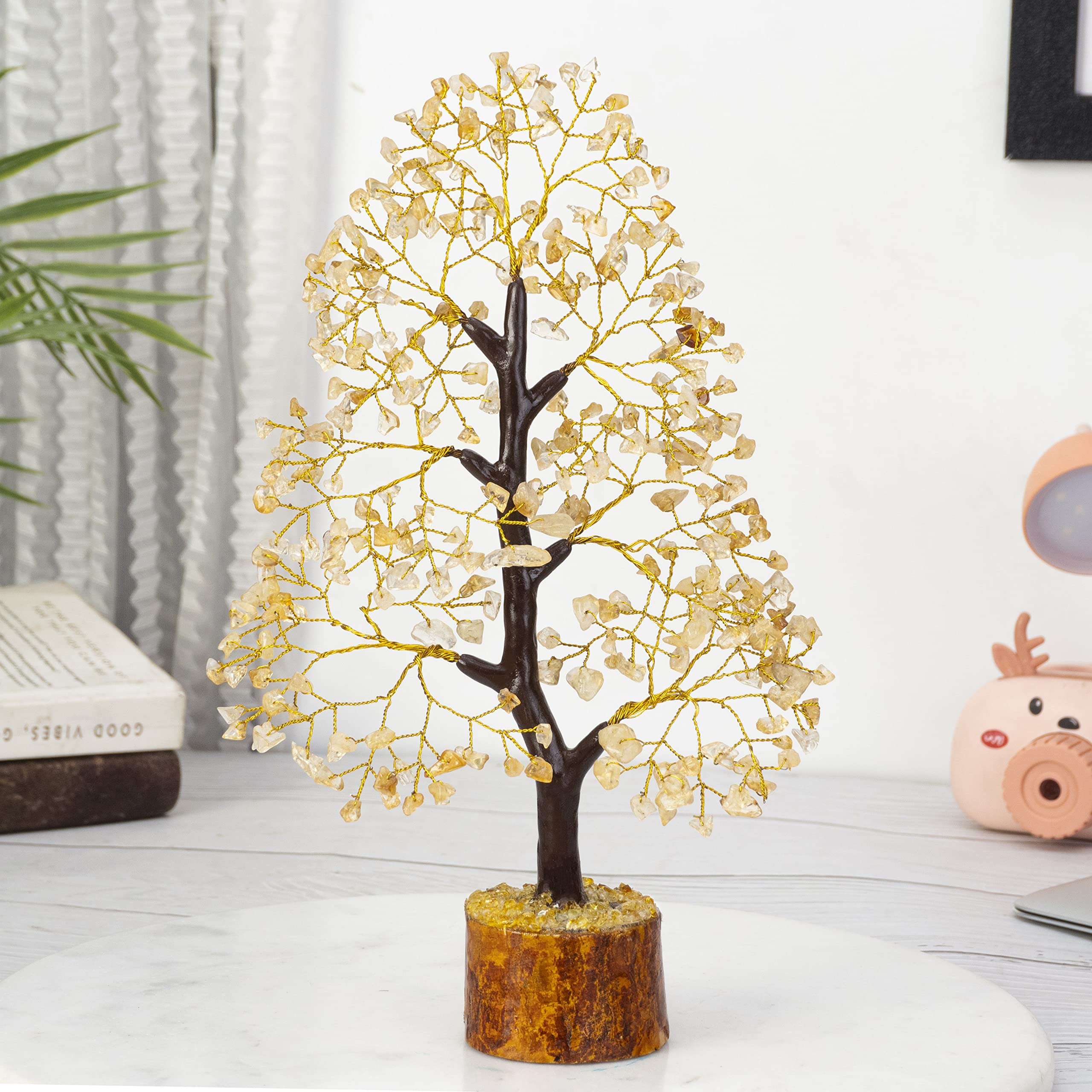 Citrine Gemstone Tree of Life - Chakra Healing Stones for Positive Energy Crystal Tree Reiki Healing Yellow Stone Energy Generat