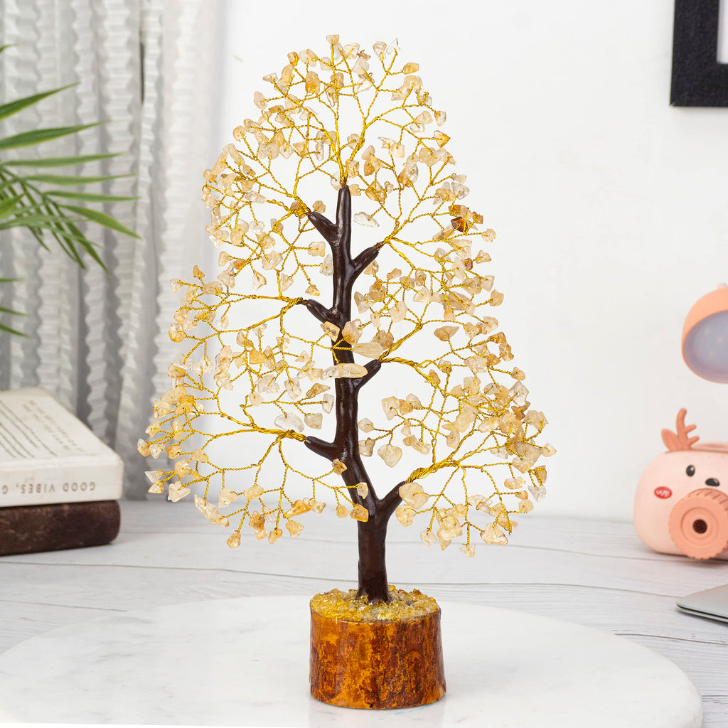 Citrine Gemstone Tree of Life - Chakra Healing Stones for Positive Energy Crystal Tree Reiki Healing Yellow Stone Energy Generat