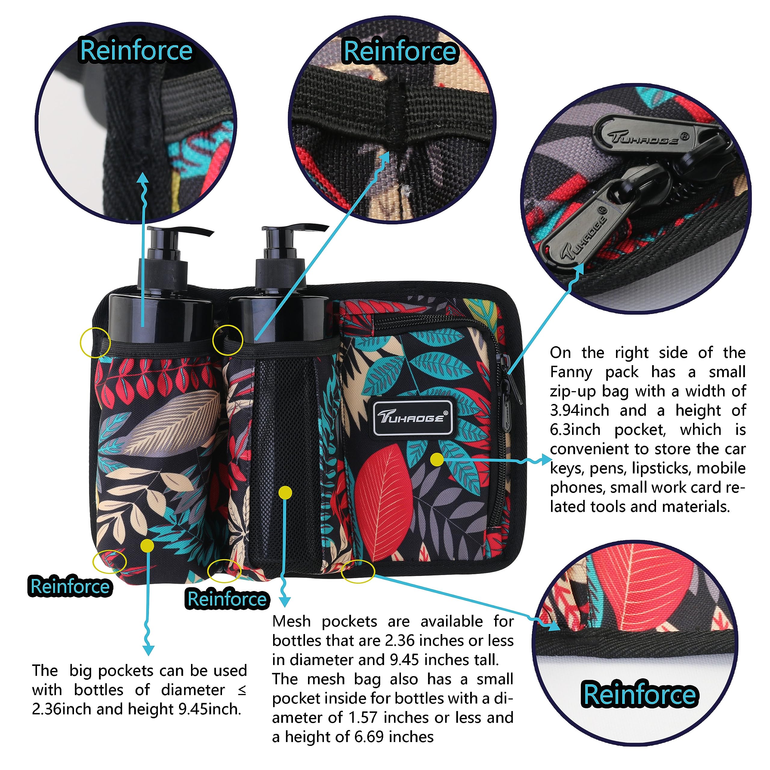 Massage Bottle Bag Massage Oil Holster Lotion Holster Massage Therapist Massage Oil Holster Massage Lotion (TH3kd- DaShuYe)