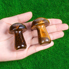 ZHIYUXI Tigers Eye Crystal Mushroom Sculpture Healing Stones Mini Mushroom Ornaments Gemstones Mushroom Decor Stuff for Witchcra