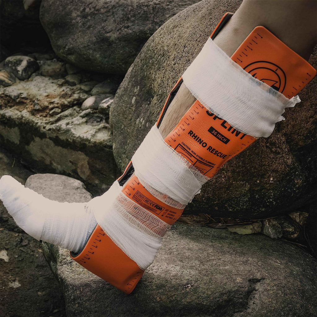 RHINO RESCUE First Aid Splint 36 X 4.3 Orange-Gray, Keep Bones in Position (1, Folded)