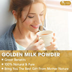 Premium Golden Milk Powder - Turmeric, Cinnamon, Ginger & Black Pepper – Natural Spice Blend for Lattes, Smoothies & Baking