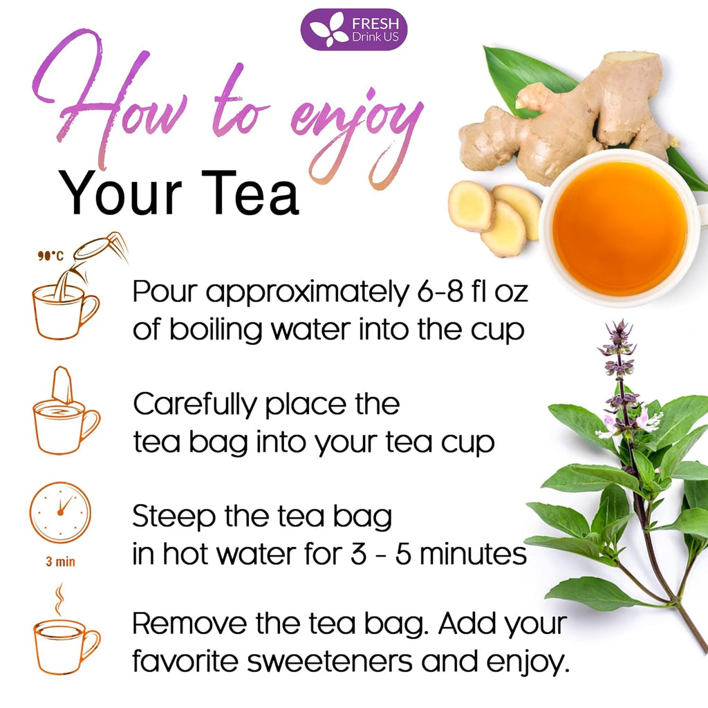 Premium Ginger Tulsi Tea Bags