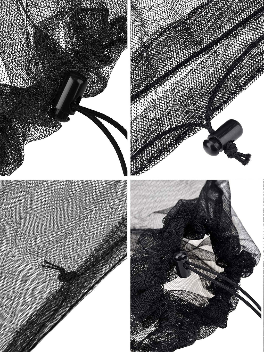 Hestya 4 Pack Mosquito Face Mesh Net Protecting Net for Outdoor Hiking Camping Climbing Mosquito Fly Insects Preventing (Black)