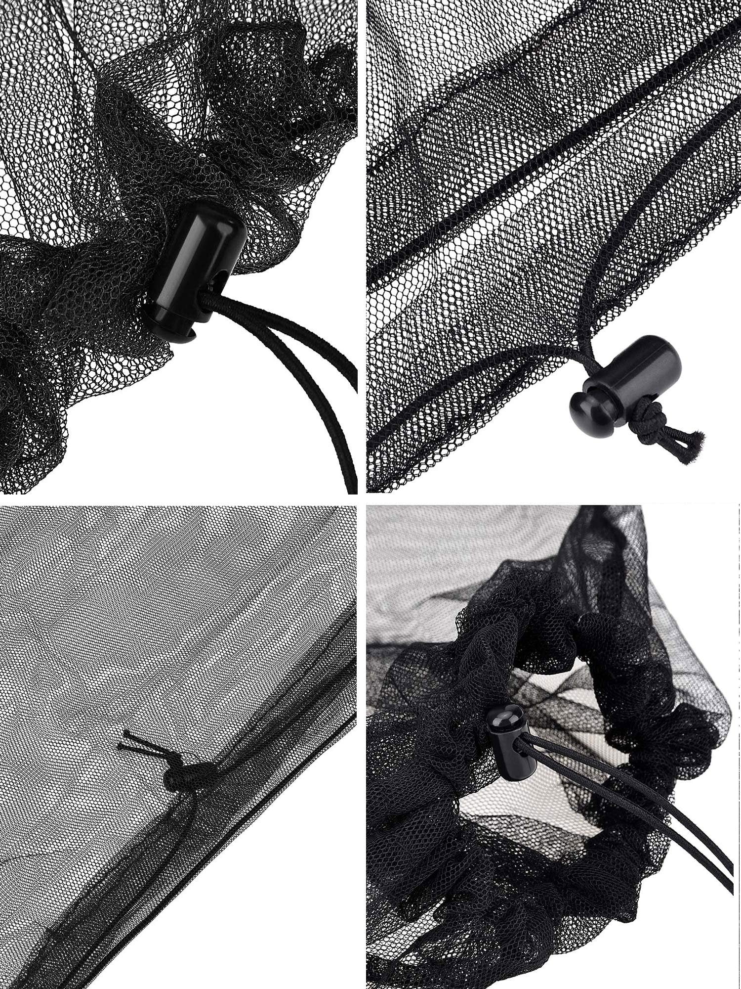 Hestya 4 Pack Mosquito Face Mesh Net Protecting Net for Outdoor Hiking Camping Climbing Mosquito Fly Insects Preventing (Black)