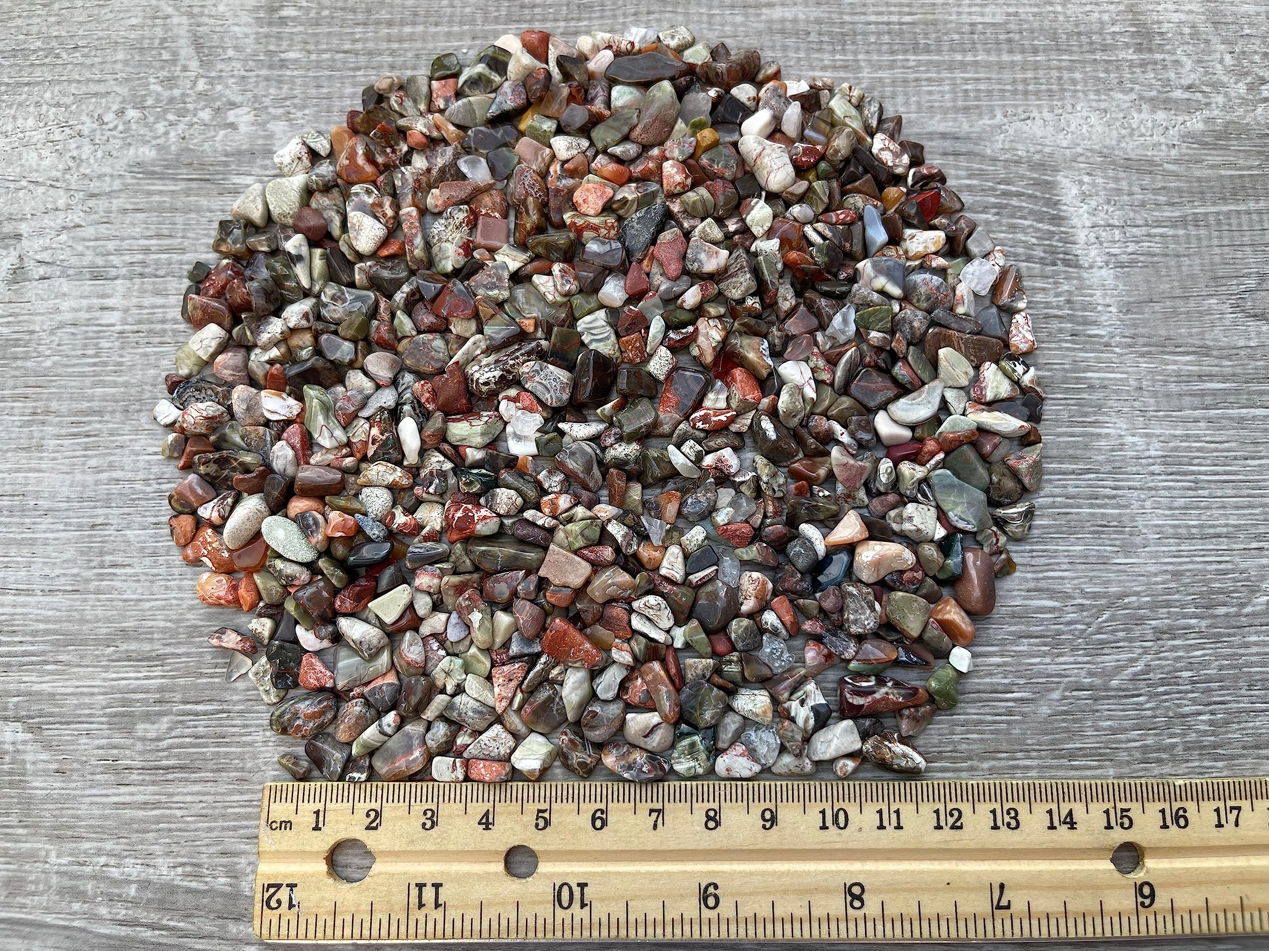 2 oz Lot Natural Semi Tumbled Gemstone Chips, Crushed Mini Crystals, Undrilled Crystal Chips (Ocean Jasper)