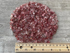 GAF TREASURES 2 oz Lot Natural Semi Tumbled Gemstone Chips, Crushed Mini Crystals, Undrilled Crystal Chips (Strawberry)