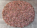 GAF TREASURES 2 oz Lot Natural Semi Tumbled Gemstone Chips, Crushed Mini Crystals, Undrilled Crystal Chips (Rhodochrosite)