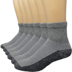 Debra Weitzner 6 Pairs Diabetic Ankle Socks Reinforced Heel and Toe Non-Binding Cushion Socks for Men and Women Grey/Black Sole