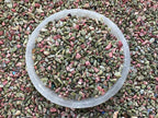 GAF TREASURES 2 oz Lot Natural Semi Tumbled Gemstone Chips, Crushed Mini Crystals, Undrilled Crystal Chips (Unakite)