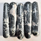 Charged 4 Orbicular Granite (Volcanic) Crystal Massage Wand + Selenite Charging Heart Included (Healing Energy/Increase Protecti