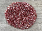 GAF TREASURES 2 oz Lot Natural Semi Tumbled Gemstone Chips, Crushed Mini Crystals, Undrilled Crystal Chips (Strawberry)