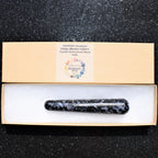 Charged 4 Mystic Indigo Gabbro Crystal Massage Wand + Selenite Charging Heart Included (Stone of Enlightenment Healing Energy)