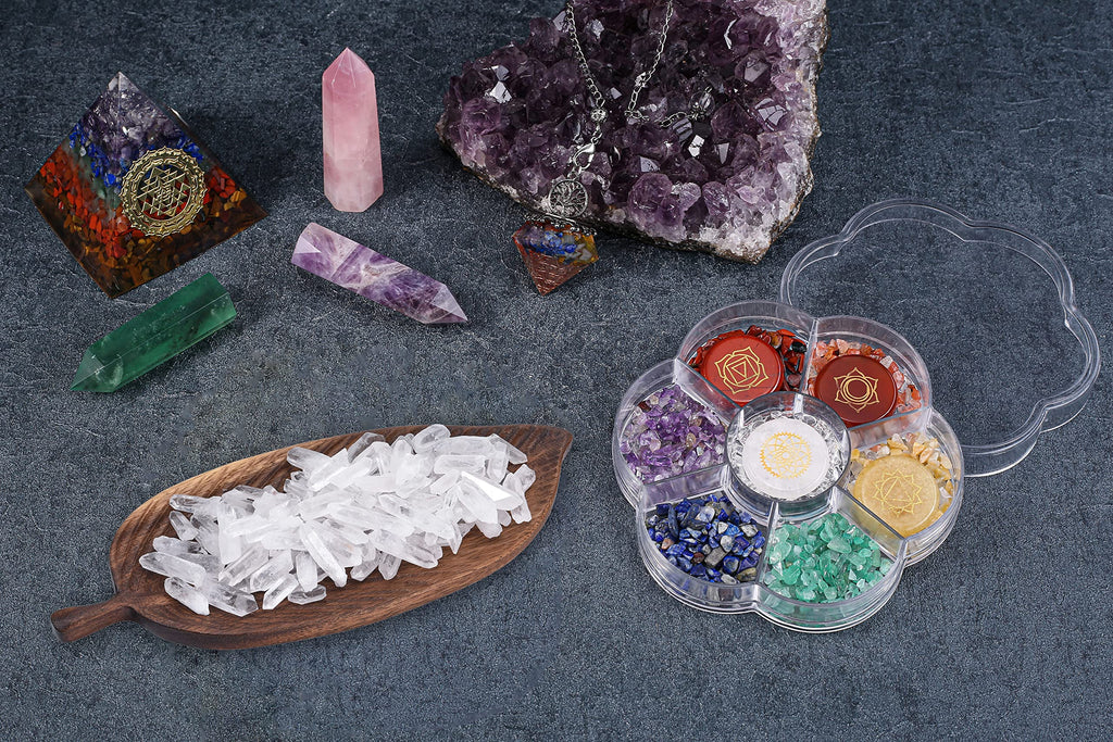 Top Plaza 0.44lb Bulk Irregular Shape Polished Clear Quartz Crystal Points 0.59-1.57'' Natural Tumbled Stones for Decor Reiki Cr