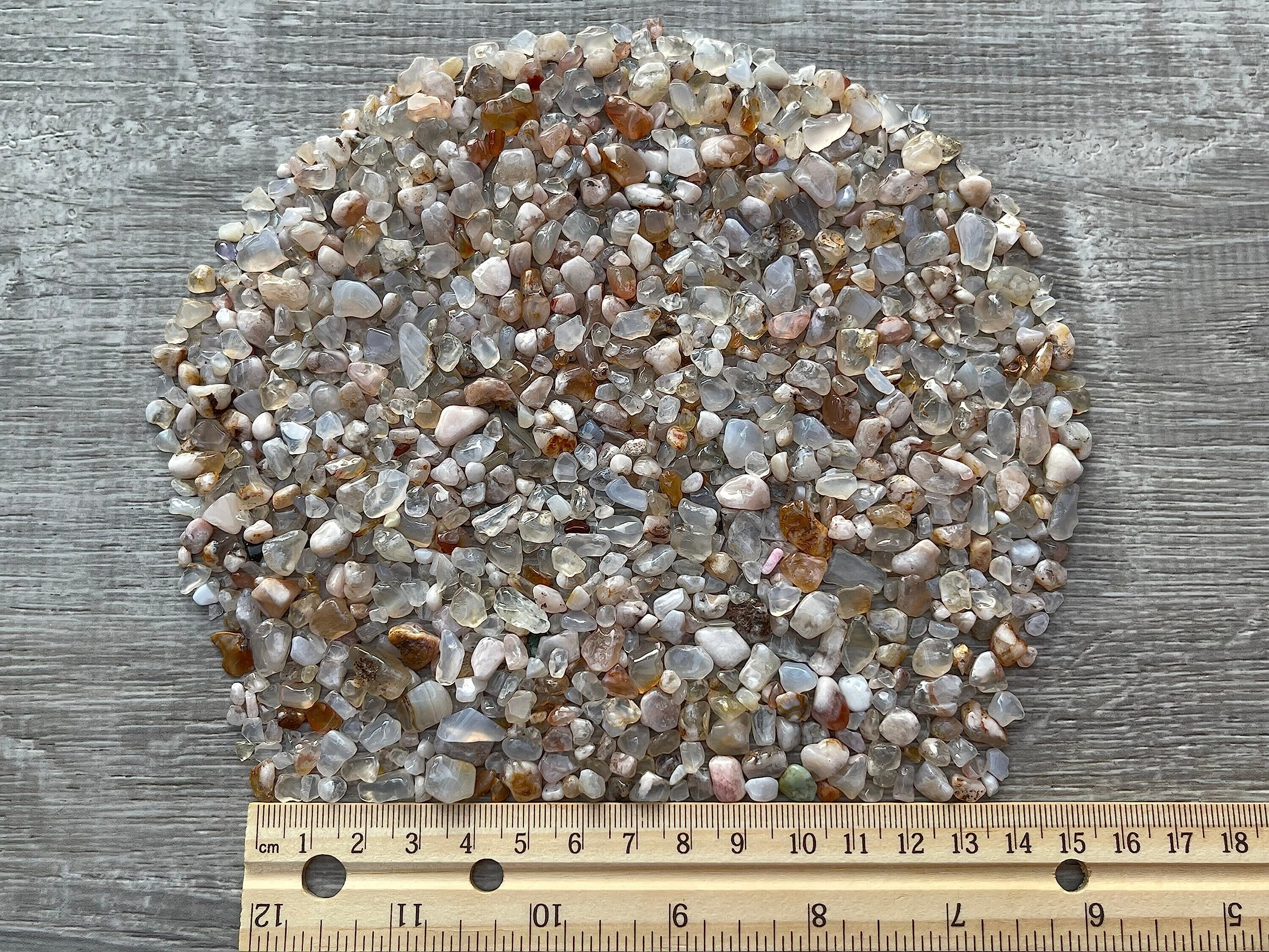 GAF TREASURES 2 oz Lot Natural Cherry Blossom Semi Tumbled Gemstone Chips, Crushed Mini Crystals, Undrilled Crystal Chips (Cherr