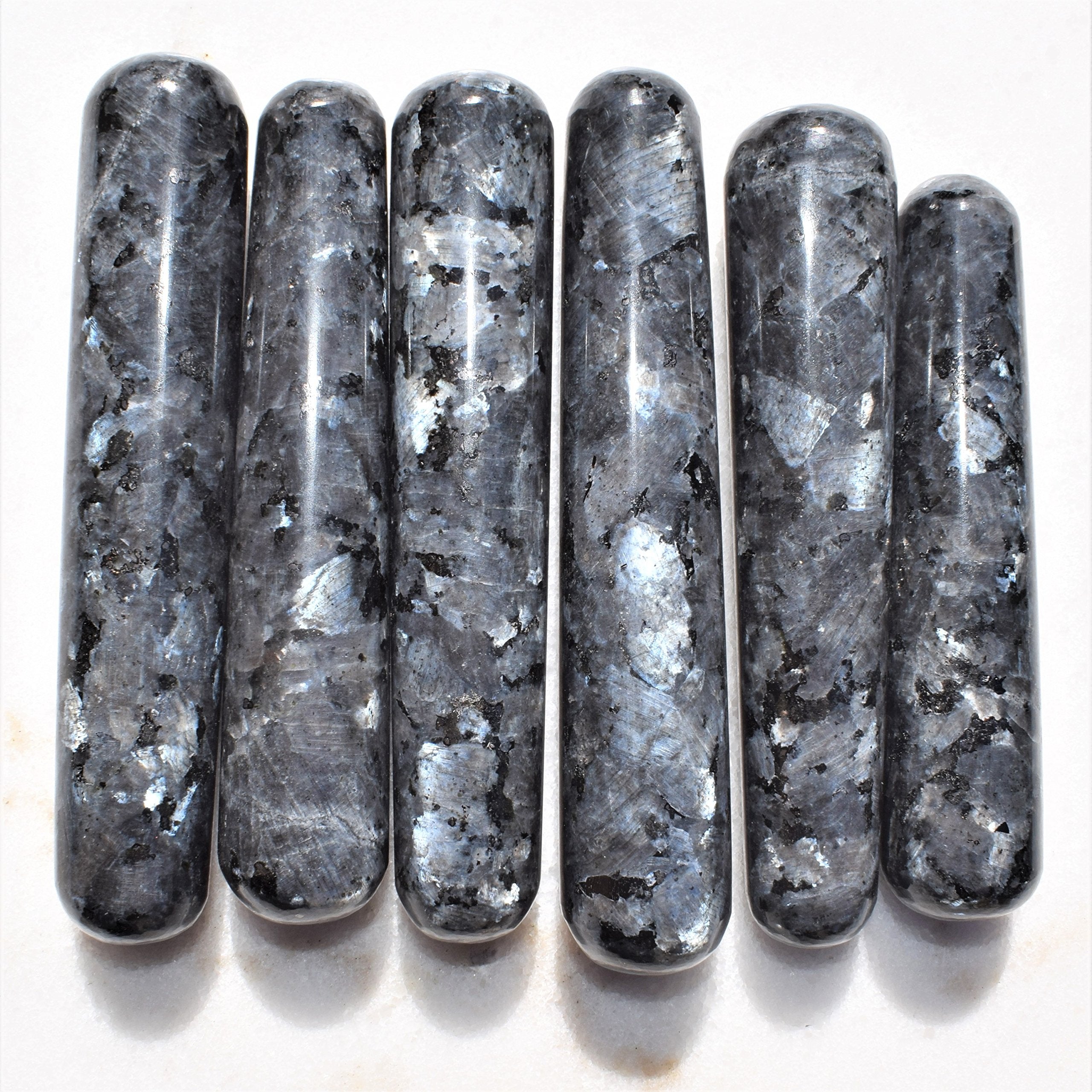 Charged 4 Larvikite Crystal Massage Wand (Very GROUNDING & Protective Reiki Healing Energy)